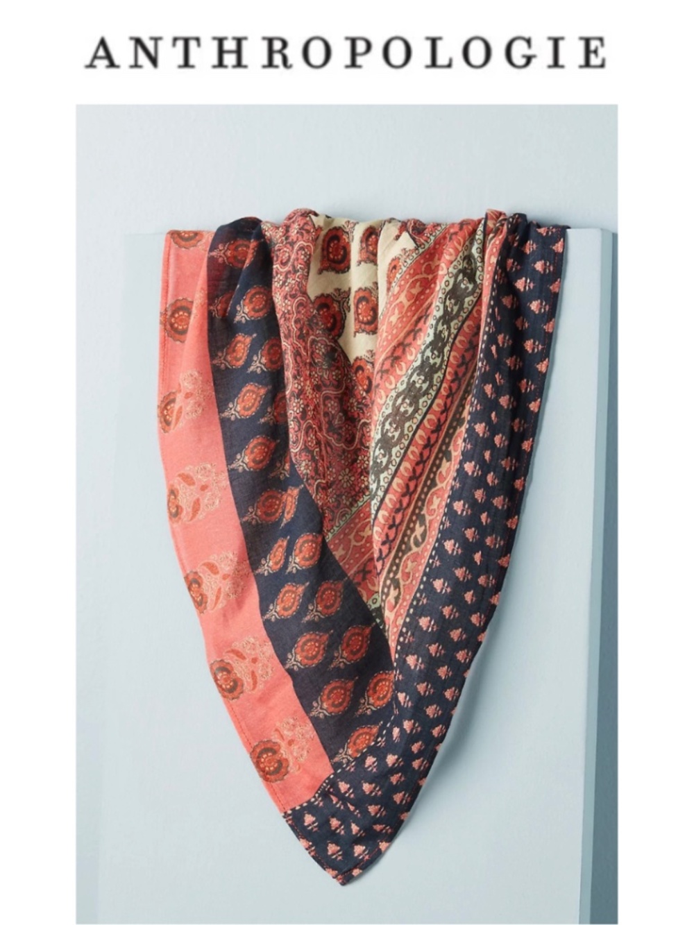 Anthropologie Wilder Patchwork Kerchief Scarf